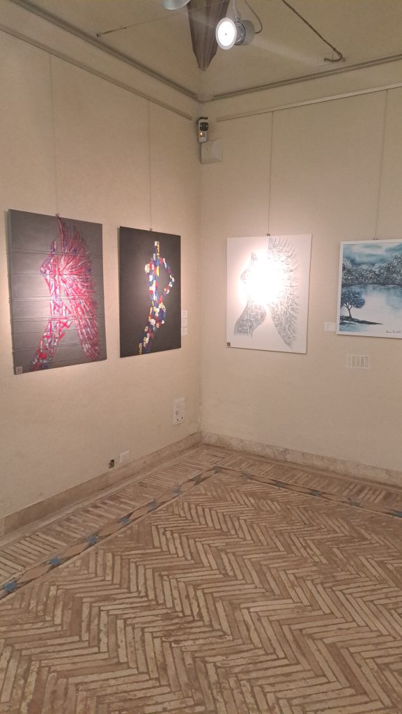 Tableaux exposés dans la gallerie Expo Palazzo Cancelleria Vaticana